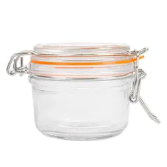 RÉCIPIENT STOCKAGE + FERMETURE CLIP WAKI GLASS 125 ML Ø 8,3x7 CM TRANSPARENT VERRE (48 UNITÉ)