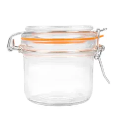 RÉCIPIENT STOCKAGE + FERMETURE CLIP WAKI GLASS 200 ML Ø 8,3x8,5 CM TRANSPARENT VERRE (48 UNITÉ)