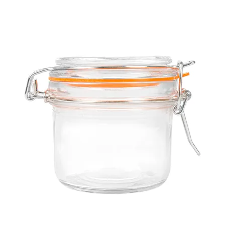 RÉCIPIENT STOCKAGE + FERMETURE CLIP WAKI GLASS 200 ML Ø 8,3x8,5 CM TRANSPARENT VERRE (48 UNITÉ)