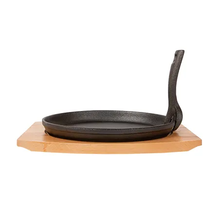 ASSIETTE CHAMPÊTRE + SUPPORT EN BOIS   Ø 22 CM NOIR FER (8 UNITÉ)