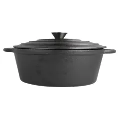 COCOTTE OVALE AVEC COUVERCLE  3500 ML 29(36)x21x10,9 CM NOIR FER (3 UNITÉ)
