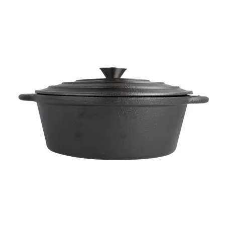 COCOTTE OVALE AVEC COUVERCLE  3500 ML 29(36)x21x10,9 CM NOIR FER (3 UNITÉ)