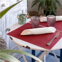 SETS DE TABLE SPUNBOND PLUS+  80 G/M2 30x40 CM BORDEAUX PP (500 UNITÉ)