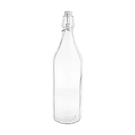 BOUTEILLE + FERMETURE CLIP WAKI GLASS 1 L Ø 8,5x32,5 CM TRANSPARENT VERRE (12 UNITÉ)