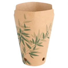 GOBELETS À FRITES AVEC FERMETURE FEEL GREEN 12 OZ - 360 ML 200 + 25PE G/M2 6,7x12,5 CM MARRON CARTON (2500 UNITÉ)