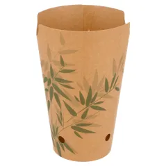 GOBELETS À FRITES AVEC FERMETURE FEEL GREEN 16 OZ - 480 ML 200 + 25PE G/M2 8,5x14 CM MARRON CARTON (1000 UNITÉ)