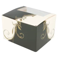 BOÎTES PÂTISSERIES AVEC FENÊTRE THEPACK 'CLASSIC'  11x13x8 CM BLANC CARTON NANO-MICRO (800 UNITÉ)