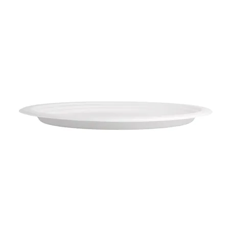ASSIETTES OVALES BIONIC  32x25,5x2,1 CM BLANC BAGASSE (500 UNITÉ)