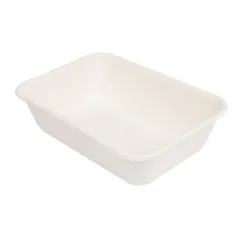 PLATEAUX + COUVERCLE BIONIC 800 ML 19,3x13,5x5 CM BLANC BAGASSE (400 UNITÉ)