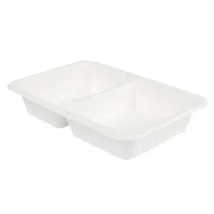 PLATEAUX 2 COMPART + COUVERCLE BIONIC 800 ML 23,3x14,6x6 CM BLANC BAGASSE (400 UNITÉ)