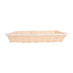 CORBEILLES SIMIL OSIER RECTANGULAIRES   36x25x7,5 CM NATUREL PP (12 UNITÉ)