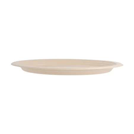 ASSIETTES OVALES BIONIC  32x25,5x2,1 CM NATUREL BAGASSE (500 UNITÉ)