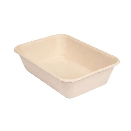 PLATEAUX + COUVERCLE BIONIC 800 ML 19,3x13,5x5 CM NATUREL BAGASSE (400 UNITÉ)