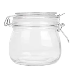 RÉCIPIENT STOCKAGE + FERMETURE CLIP WAKI GLASS 500 ML Ø 9,5x10,5 CM TRANSPARENT VERRE (24 UNITÉ)