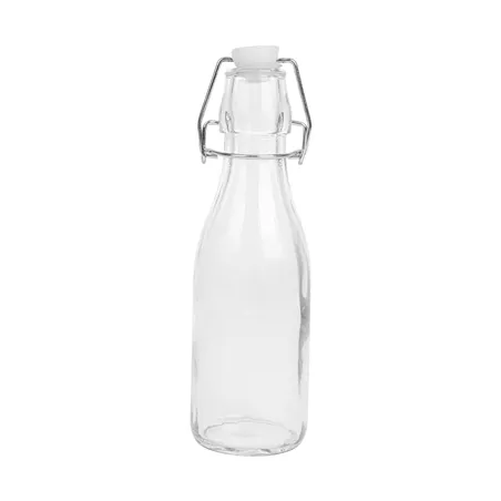 BOUTEILLE + FERMETURE CLIP WAKI GLASS 250 ML Ø 5,5x19,5 CM TRANSPARENT VERRE (48 UNITÉ)