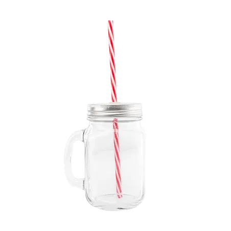 PICHET + COUVERCLE + PAILLE WAKI GLASS 450 ML 10,5x8x13 CM TRANSPARENT VERRE (24 UNITÉ)