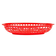 CORBEILLES OVALES   24x15x4,5 CM ROUGE PP (12 UNITÉ)