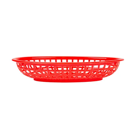 CORBEILLES OVALES   24x15x4,5 CM ROUGE PP (12 UNITÉ)