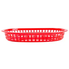 CORBEILLE ALLONGÉE   28x17,5x4 CM ROUGE PP (12 UNITÉ)