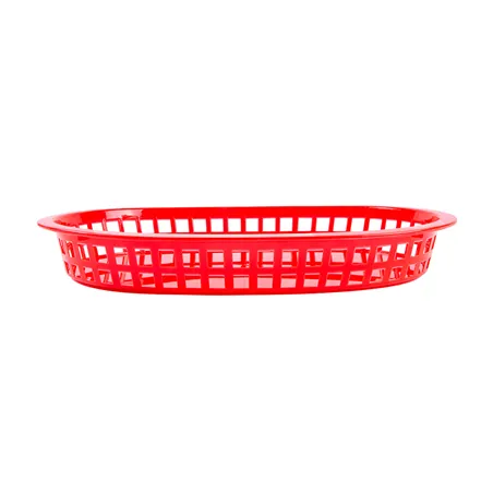 CORBEILLE ALLONGÉE   28x17,5x4 CM ROUGE PP (12 UNITÉ)