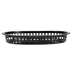 CORBEILLES ALLONGÉES   28x17,5x4 CM NOIR PP (12 UNITÉ)