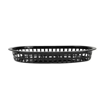 CORBEILLES ALLONGÉES   28x17,5x4 CM NOIR PP (12 UNITÉ)