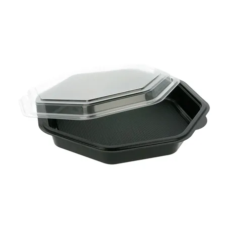 RÉCIPIENTS  1064 ML 23x23x5 CM NOIR PS (200 UNITÉ)