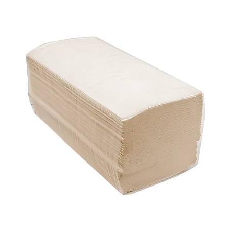 SERVIETTES « ZIGZAG » ECOLABEL 2 COUCHES  37 G/M2 22,5x21 CM NATUREL PAPIER RECYCLÉ (4000 UNITÉ)