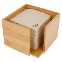 DISTRIBUTEUR SERVIETTES BAMBOO  13,5x13,5x10 CM NATUREL BAMBOU (1 UNITÉ)