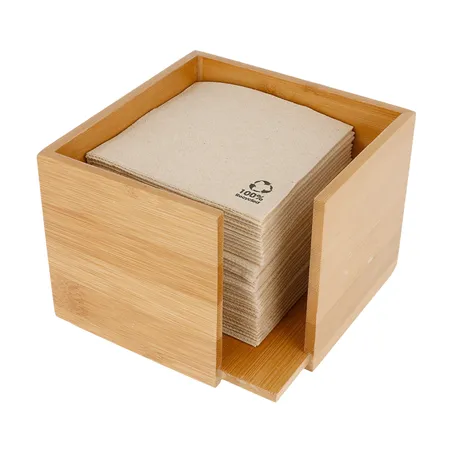 DISTRIBUTEUR SERVIETTES BAMBOO  13,5x13,5x10 CM NATUREL BAMBOU (1 UNITÉ)