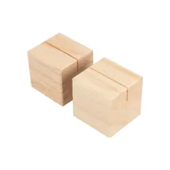 2 U. SUPPORTS CUBIQUES POUR ARDOISES   4,8 CM NATUREL BOIS (8 UNITÉ)