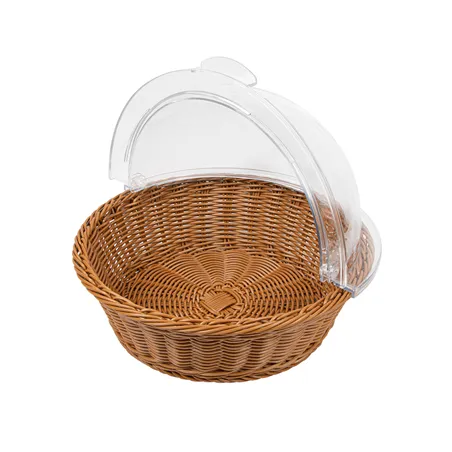 CORBEILLE SIMILAIRE OSIER AVEC COUPOLE   Ø 36x10 CM MARRON PP (1 UNITÉ)