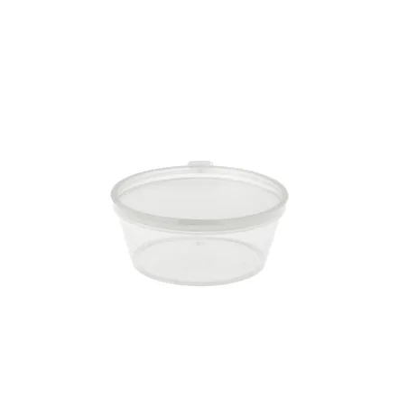 PETITS POTS + COUVERCLE INCLUS  60 ML Ø6/4,6x2.5 CM TRANSPARENT PP (1000 UNITÉ)