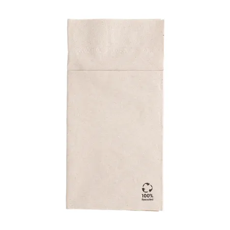 SERVIETTES KANGOUROU ECOLABEL 2 PLIS FEEL GREEN  18 G/M2 40x40 CM NATUREL OUATE RECYCLÉE (1000 UNITÉ)