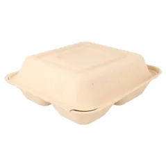 COQUILLES "M" 3 COMPART. BIONIC 800 ML 20x20x7,5 CM NATUREL BAGASSE (200 UNITÉ)