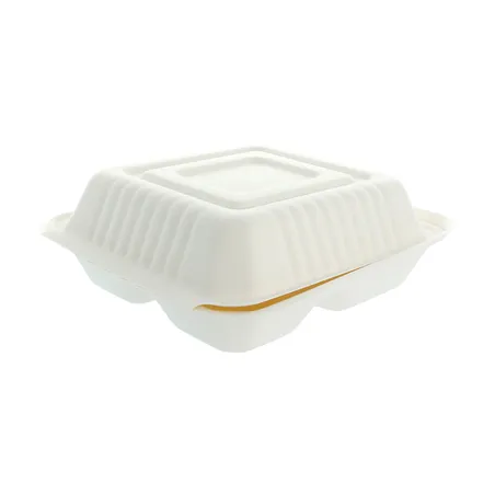 COQUILLES "M" 3 COMPART. BIONIC 800 ML 20x20x7,5 CM BLANC BAGASSE (200 UNITÉ)