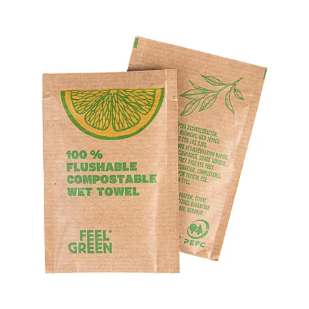 RINCE-DOIGTS FLUSHABLE KRAFT FEEL GREEN  50 G/M2 6,8x10 CM BLANC CELLULOSE (1200 UNITÉ)
