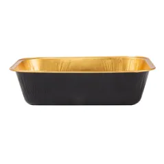 RÉCIPIENTS PÂTISSERIE  280 ML 13,5x10,2x3,5 CM OR/NOIR ALUMINIUM (100 UNITÉ)