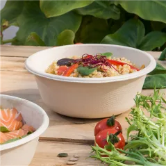SALADIERS BIONIC 350 ML Ø 13,5x4,6 CM NATUREL BAGASSE (900 UNITÉ)