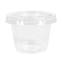 50 PETITS POTS + 50 COUVERCLES  30 ML Ø4,5x3,3 CM TRANSPARENT PP (24 UNITÉ)