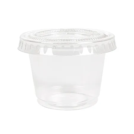50 PETITS POTS + 50 COUVERCLES  30 ML Ø4,5x3,3 CM TRANSPARENT PP (24 UNITÉ)