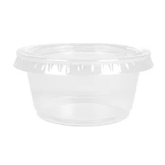 50 PETITS POTS + 50 COUVERCLES  60 ML Ø6,2x3,2 CM TRANSPARENT PP (24 UNITÉ)