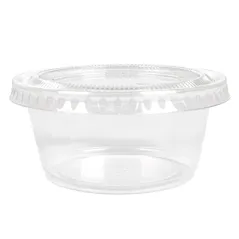 50 PETITS POTS + 50 COUVERCLES  100 ML Ø7,4x3,5 CM TRANSPARENT PP (24 UNITÉ)