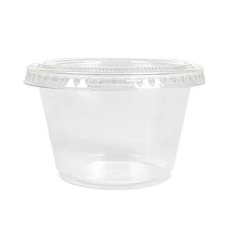 50 PETITS POTS + 50 COUVERCLES  120 ML Ø7,4x4,6 CM TRANSPARENT PP (24 UNITÉ)