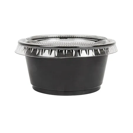50 PETITS POTS + 50 COUVERCLES  60 ML Ø6,2x3,2 CM NOIR PP (24 UNITÉ)
