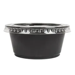 50 PETITS POTS + 50 COUVERCLES  100 ML Ø7,4x3,5 CM NOIR PP (24 UNITÉ)