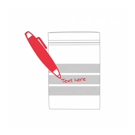 SACS 3 BANDES AVEC FERMETURE ZIP  92 G/M2 50µ 18x20,5 CM TRANSPARENT LDPE (500 UNITÉ)