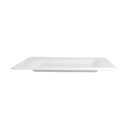 ASSIETTES CARRÉES BIONIC  20x20x1,5 CM BLANC BAGASSE (500 UNITÉ)