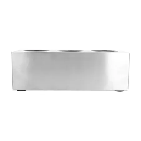 PORTE 3 POIRES À SAUCES 240 ML   23x8,5x8 CM ARGENTE INOX (1 UNITÉ)