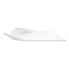 ASSIETTES CARRÉES   25,4x4,5 CM BLANC PORCELAINE (4 UNITÉ)